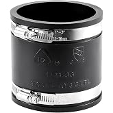 QruiLanTu 3" Flexible Pvc Pipe Coupling with Stainless Steel Clamp, Flexible Fitting for Connecting Cast Iron, Plastic and Copper Pipes, for Sewer and Drain Connections(Black)