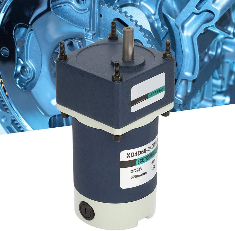 Permanent Magnet Reducer Motor,High Torsion Adjustable Metal Gear DC Geared Speeds Reduction Motor 24V 60W (90RPM)