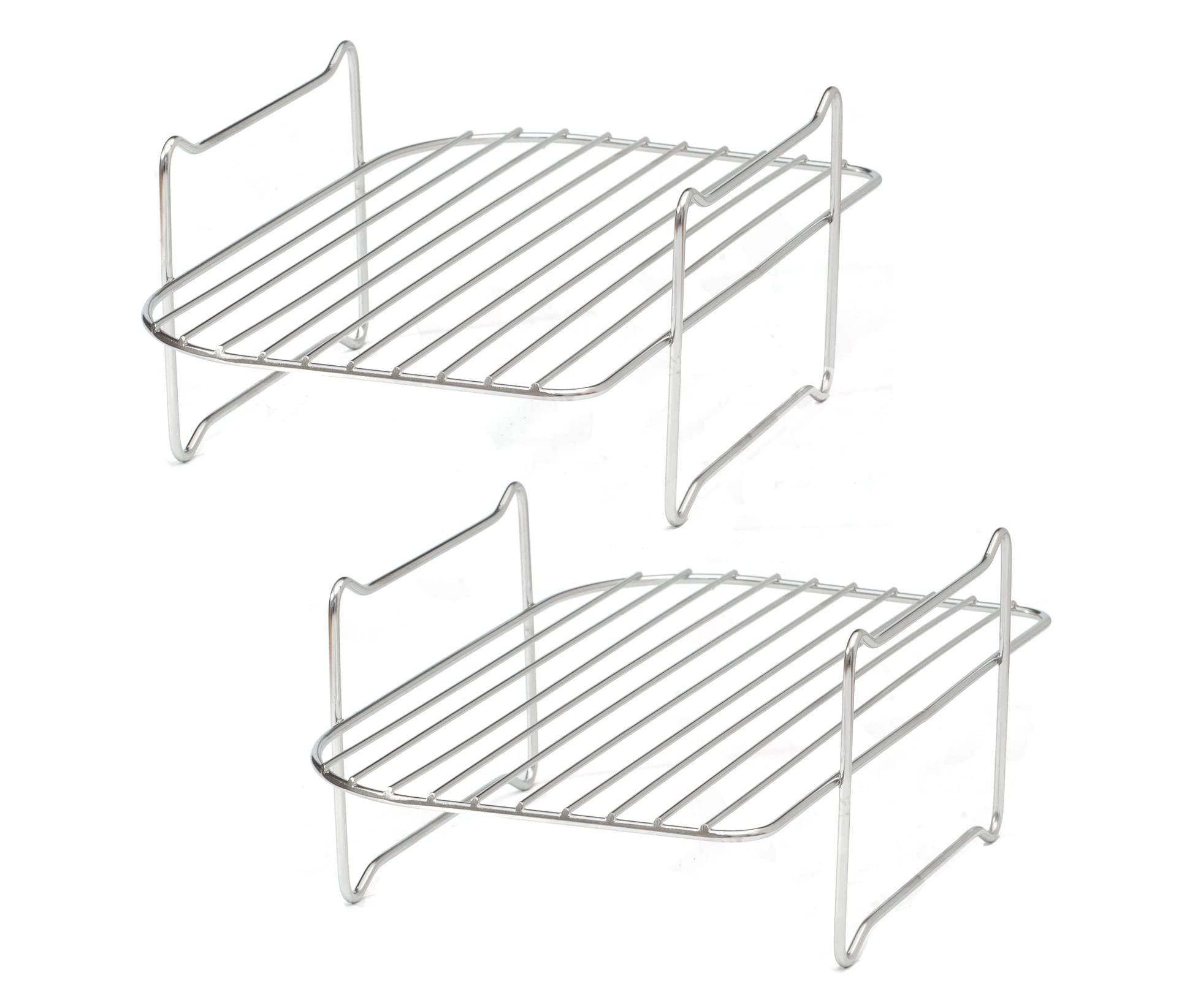 2 Stainless Steel 304 Reversible Multi Layer Racks compatible with the Instant Vortex Plus Dual Basket