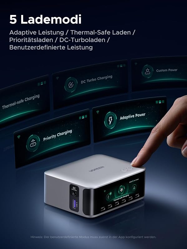 Nexode Pro 300W USB C Ladegerät 8-Port, TFT-Display & Smart Control