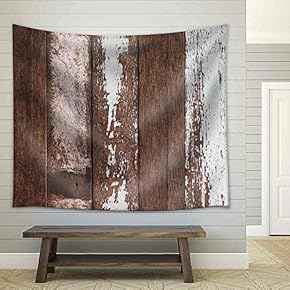 Wood Texture. Background Old Panels - Fabric Wall Tapestry Home Decor - 51x60 inches