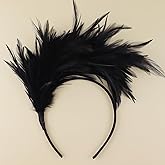 LIHELEI Feather Fascinator Headband for Women, 1920s Kentucky Derby Headpiece Fascinator Hats for Cocktail Wedding Tea Party