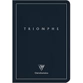 Clairefontaine 37126C Collection Triomphe PLATINUM A Deep Blue Sewn Notebook - A5 14.8x21 cm - 96 Lined Pages - 90 g Ivory Paper - Matte Coated Card Cover with Silver Marking