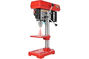 8-Inch Benchtop Drill Press with Laser Guide, 5-Speed Table Top Drilling Machine (620-3100 RPM), Adjustable Tilting Worktable