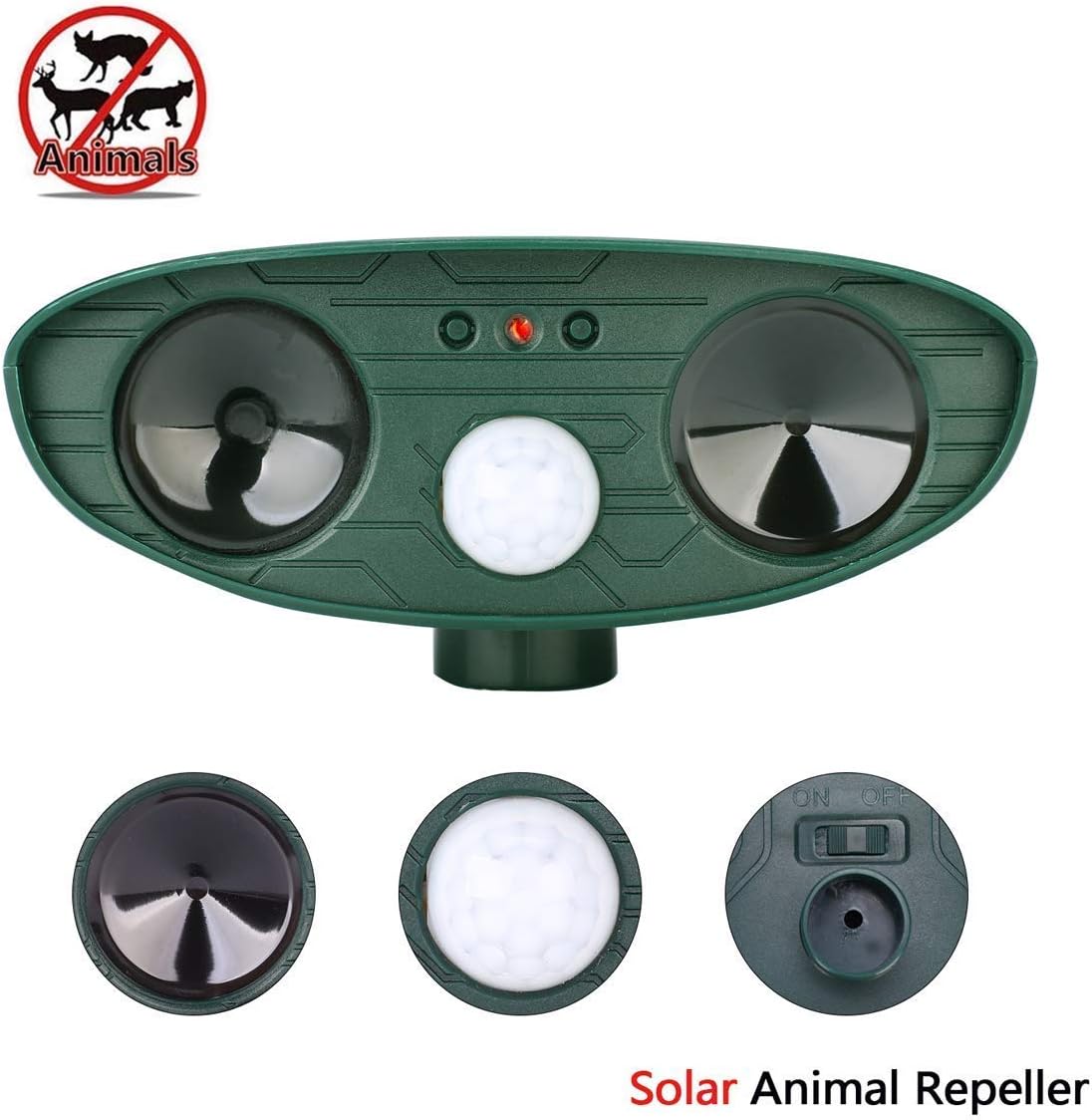 Solar Animal Repeller, Outdoor Motion Detector& Flashing Light, Dog, Cat Repellent, Squirrel, Raccoon, Skunk, Rat, Mole, Deer, Rabbit : Garden & Outdoor