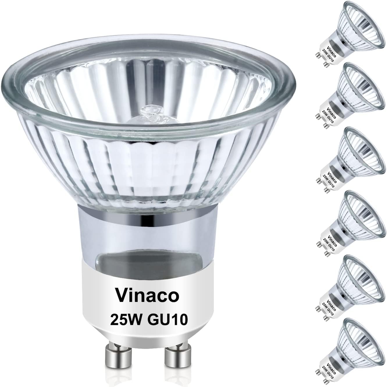Candles & Holders - Vinaco GU10 Bulb 25W 120V, 6 Pack Long Lifespan MR16 GU10 Halogen Bulb, GU10 Dimmable Warm White 2800K for NP5 GU10 120V 25W Bulb Candle Warmer, GU10+C 120V 25W Bulb for Track Light Bulbs, Hood Bulbs