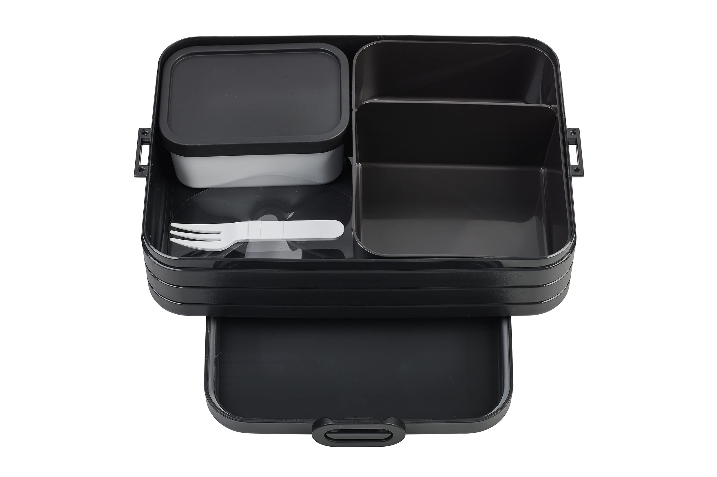 Mepal – Bento Lunchbox Take A Break Large – Lunch Box With Bento Box – Lunch Box For Sandwiches, Small Snacks & Left Overs – Snack & Lunch - 1500 ml - Nordic Black