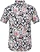 SSLR Men's Summer Floral Button Down Casual Short Sleeve Shirt (Medium, Blue Red 1#)