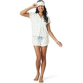 PJ Salvage womens More Amour Short-sleeve Brushed Pointelle 3-piece Pajama Set