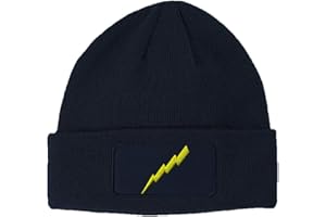Custom Patch Beanie Flash Lightning Bolt Embroidery Acrylic