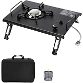 GRILL FORCE Camping Stove for IGT Table, Portable Isobutane Gas Stove with Carry Bag, 4000W Camp Stove,Folding Propane Burner, IGT Accessories for Picnic, RV, Car Trip, Tailgating, Patio, Backyard