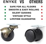 ENYKE 4pk 1.5in Antique Gold Ball Caster Wheel 360 Top Plate Swivel view 3