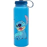 Disney Lilo & Stitch "Ohana Means Family" Stainless Steel Water Bottle With Spill-Resistant Lid | Large Sports Jug For Gym, Work | Holds 42 Ounces
