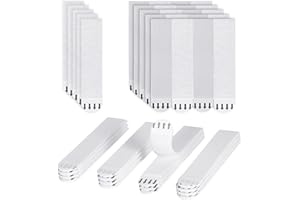 LELANCE Picture Hanging Strips Heavy Duty Adhesive Hook and Loop Tape Damage Free No Tools Wall Frame Hanging Strips for Christmas Party Decorations 20 Packs White Medium