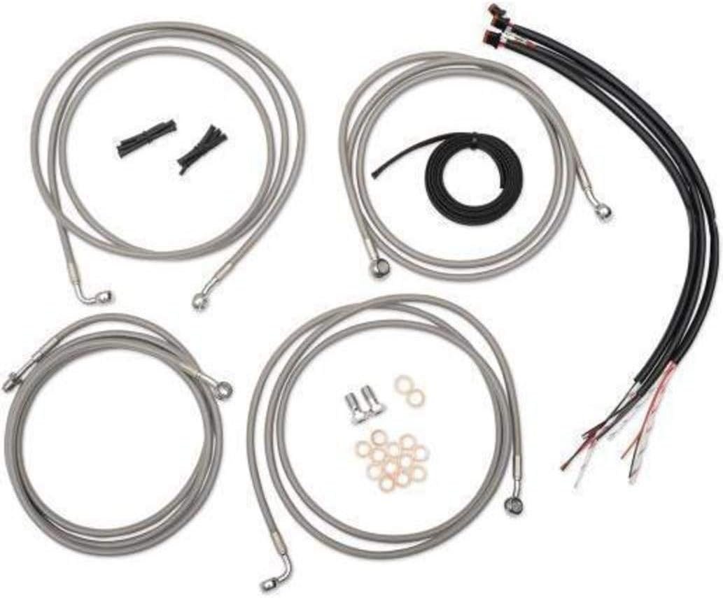 LA Choppers Black Complete Cable/Line/Wiring Handlebar Kit for 12"-14" Bars on Models with ABS LA-8052KT2-13B