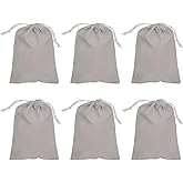 PATIKIL 6 Pcs Velvet Drawstring Bags, 8 x 10 Inch Large Velvet Cloth Jewelry Gift Pouches with Drawstring, Favor Candy Bag Dust Bag for Wedding Birthday Party Christmas, Gray