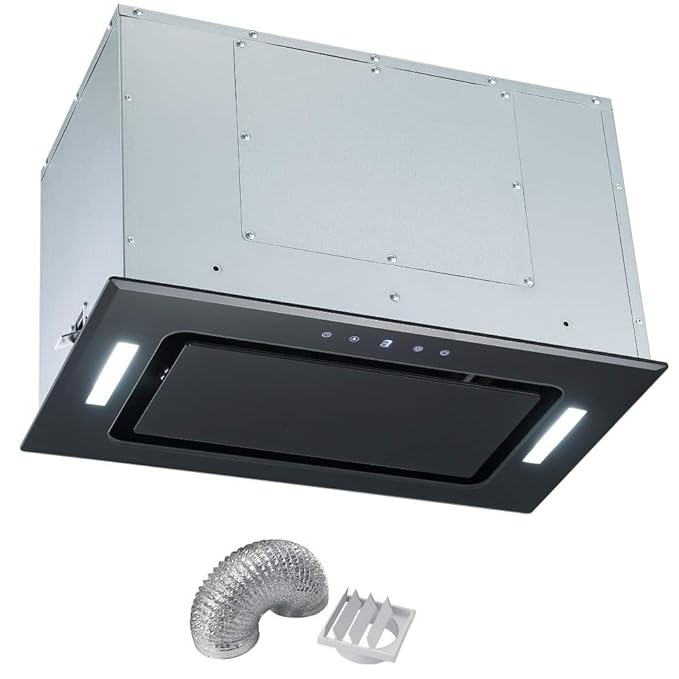 CIARRA Integrated Cooker Hood 52cm Stainless Steel LED Light 3 Speeds