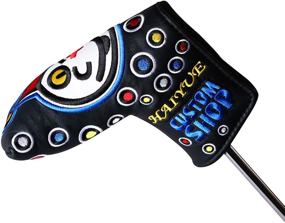 Amazon.co.jp： HAIYUE パターカバー ゴルフパターカバー ピンタイプ適用 マジックテープ式開閉 パターカバーホルダー ジョーカーキング刺繍シリーズ 合成皮革製 ヘッドカバー
