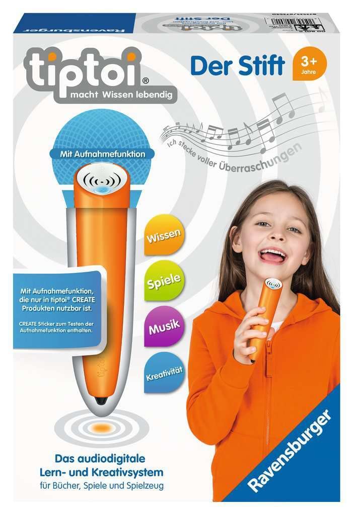 Ravensburger tiptoi Pen 00801 - The Audio Digital Learning and Creative System, Educational Toy for Children from 3 Years - The Pen with Recording Function