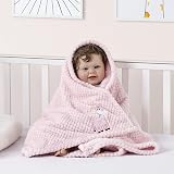 CREVENT 75cm x 100cm Cute Fluffy Baby Blanket Pink Giraffe view 5