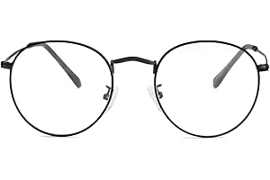 Kursan Classic Round Metal Clear Lens Glasses for Women Men Circle Frame Non-Prescription Eyeglasses