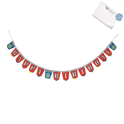 Amazon Com Plastic Cars Grand Prix Dream Birthday Banner With