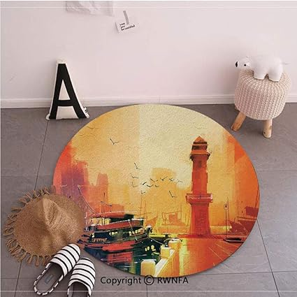Amazon Com Custom Round Floor Mats Illustration Of A