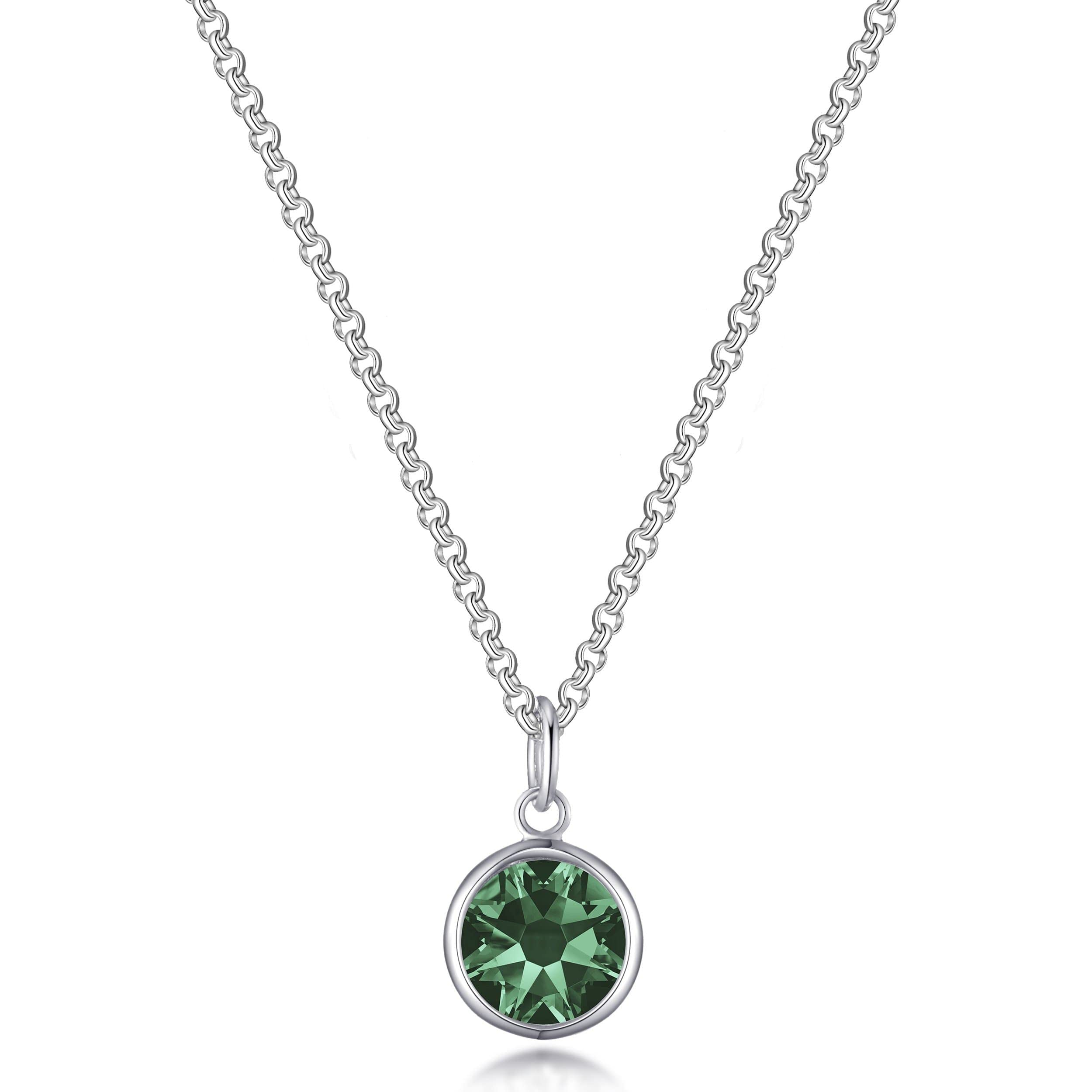 Philip Jones Green Crystal Necklace Created with Zircondia® Crystals