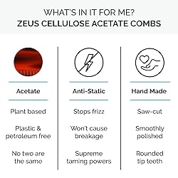 ZEUS Folding Mustache Comb, Handmade Saw-Cut Best