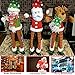 WEWILL 3 PCS Christmas Santa Elk Snowman Wine Bottle Cover 3D Sweater Design Set of 3 Xmas Home Party Decoration for Family, 14 inch