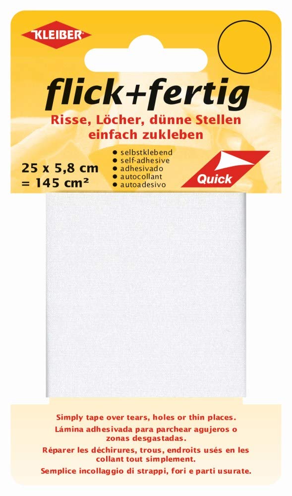 Kleiber 145 cm Flick Plus Fertig Self Adhesive Nylon Repair Tape, Off White