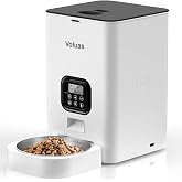 VOLUAS Automatic Cat Feeder, 4L Timed Dry Food Dispenser for Cats &amp; Dogs | Programmable Portion Control, Up to 4 Meals Daily, Dual Power Supply, Power-Off Memory, 10-Second Voice Recorder