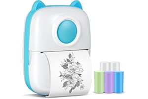 FOCone Sticker Printer Mini Printer Portable Thermal Printer, Pocket Printer Bluetooth Photo Printer for iOS&Android, Photos, Study Notes, Stickers