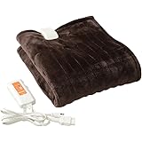 山善(YAMAZEN) ふわふわもこもこ 電気ひざ掛け毛布(120&times;60cm) 表面フランネル・裏面プードルタッチ仕上げ YHK-43P