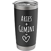 Aries and Gemini Couple Matching Zodiac Sign Stainless Steel Insulated Tumbler