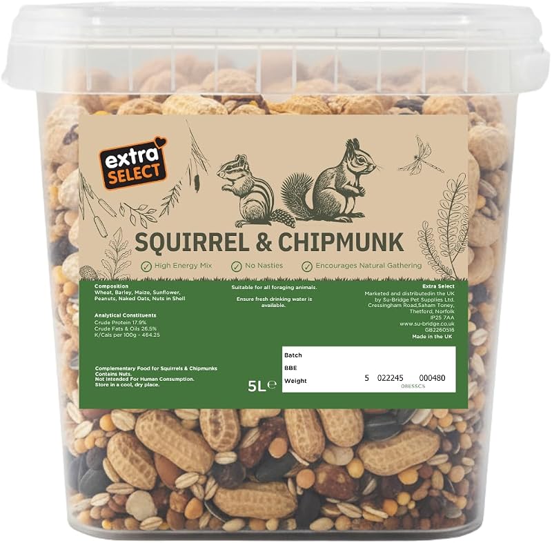 Extra Select Squirrel & Chipmunk Feed In Bucket 5ltr