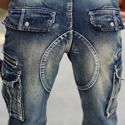 Idopy Men`s Cargo Denim Biker Jeans Shorts With Zippers 34 FrenzyStyle
