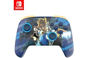 PDP REMATCH Enhanced Wireless Nintendo Switch Pro Controller - Rechargeable Battery Powered, Link Hero (Glow in the Dark)