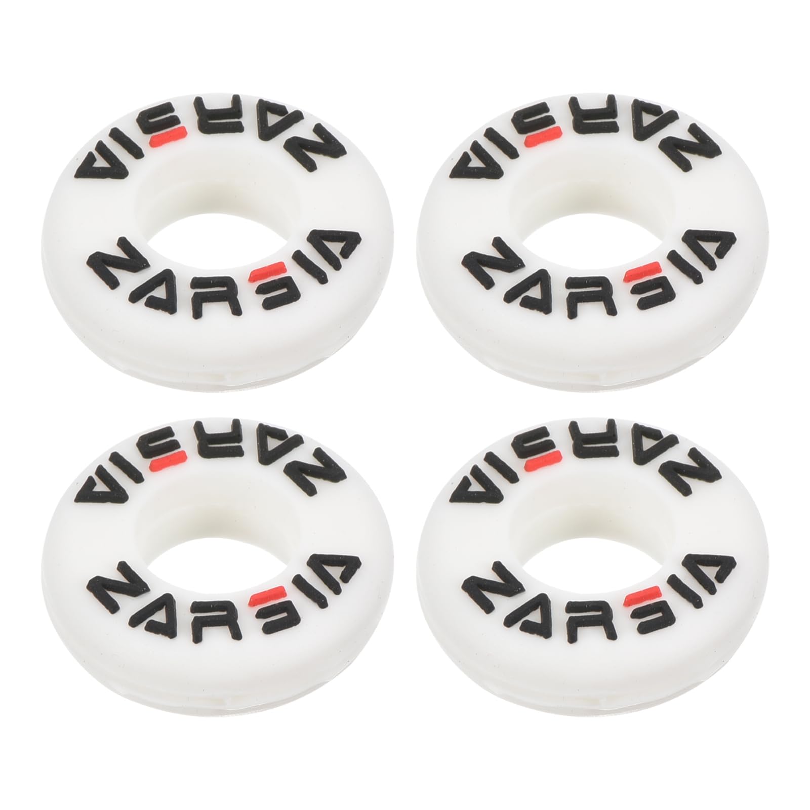 M METERXITY 4 Pack Tennis Vibration Dampener - Round Shock Absorber, Silicone Racket String Damping, Apply to Tennis Racket (8mm, White)