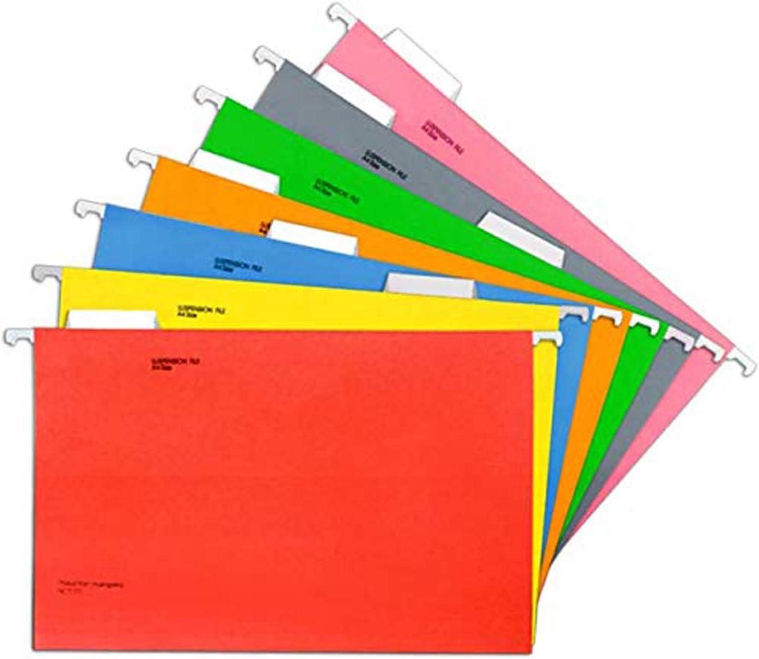 Paper File Straps A4 Suspension File with Tabs and Inserts,7 Colors Hanging Document ...