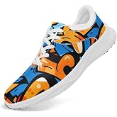 Onegam Spikeless Golf Shoes for Men Women, Breathable Golf Sneakers with Heel Vent, Abstract Art Walking Sports Shoes