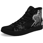 coolcustomize Fashion Skull High-Top Canvas Shoes for Men Women -Unique Vibrant High Top Sneakers Comfortable Casual Shoes
