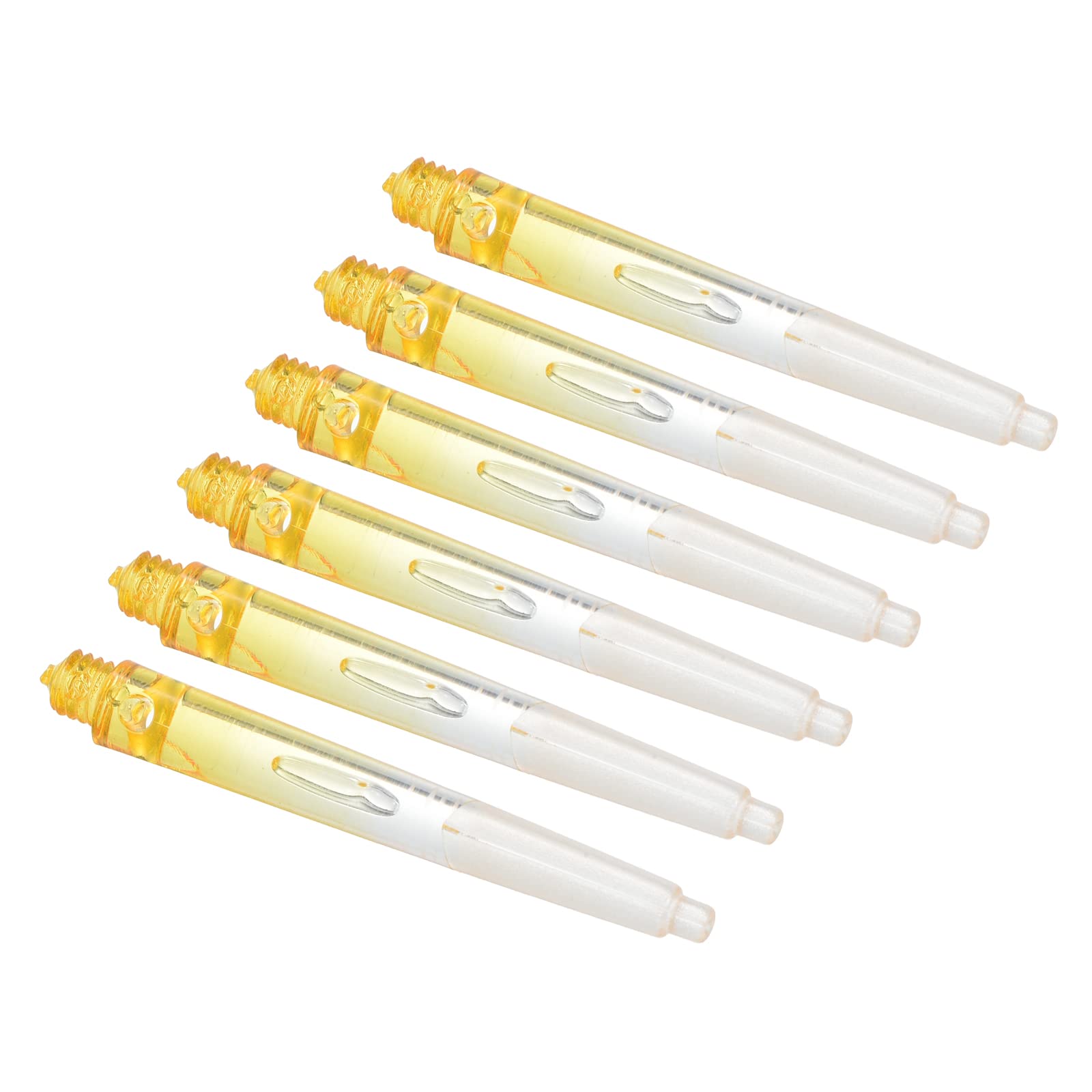 PATIKIL 45mm Dart Shafts, Medium 2BA Thread Nylon Dart Stems Dart Accessories for Steel Tip - 6 Pack (White, Yellow)