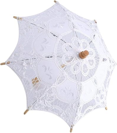 Dentelle Parapluie Dentelle De Mariage Vintage Broderie Pur Coton Lady Mariage Parasol Parapluie Decoration Photo Props Blanc Taille L Amazon Fr Cuisine Maison