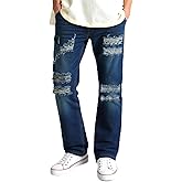 Kaket Mens Ripped Jeans Slim Fit, Distressed Destroyed Jeans for Men Skinny Straight Fit Stretch Denim Pants