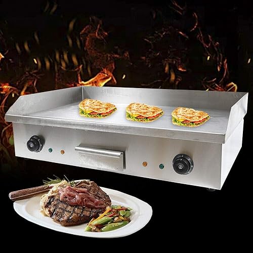 Commercial Electric Griddle, 3000W Countertop Flat Top Grill Dual