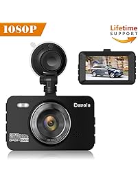 Dash Cam Davola 1080P Full HD Dash Camera for Cars with 3" LCD Screen 140 Degrees Wide Angle Lens Loop Recording G-Sensor Parking Monitor Motion Detection Night Vision