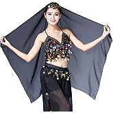 Mrotrida Women's Belly Dance Big Headscarf Indian Tribal Chiffon Veil Gypsy Scarves Dance Shawls