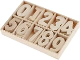 POFET Mixed Wooden 0-9 Numbers DIY Decorations 120 pcs with Storage Tray view 5