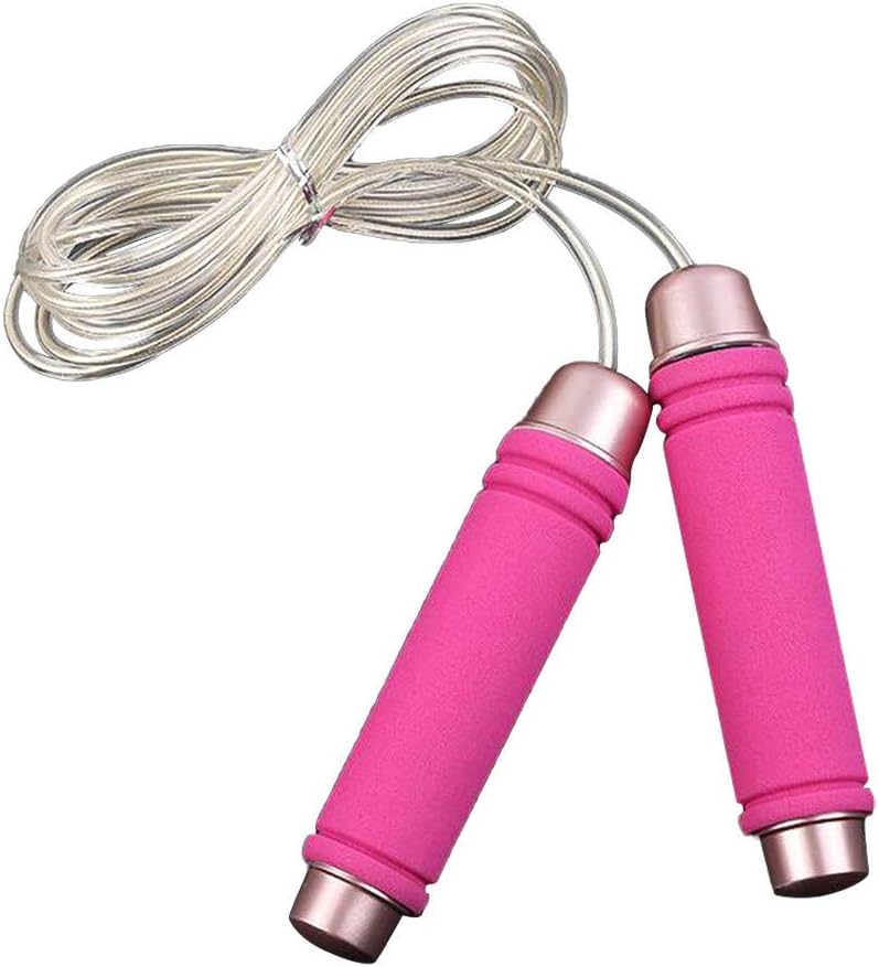Gallity Skipping Rope, Jump Rope, Adjustable Speed Jumping Cable, TPU Wire Rope with Bearing Comfortable Foam Handle Skipping Rope, Ideal for Aerobic Exercise and Fitness Training (Pink)